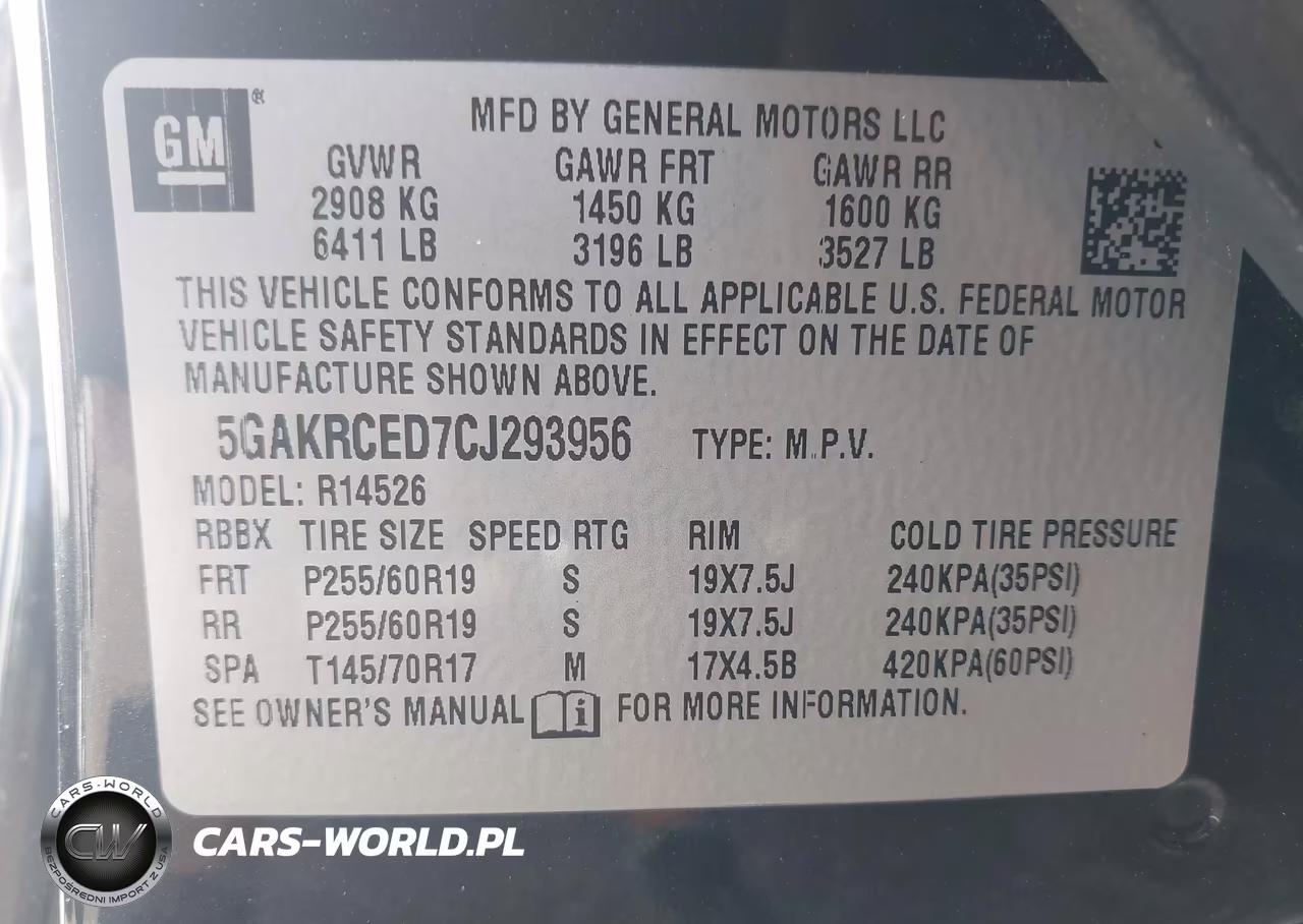 2012 Buick Enclave Leather VIN:5GAKRCED7CJ293956 - 9