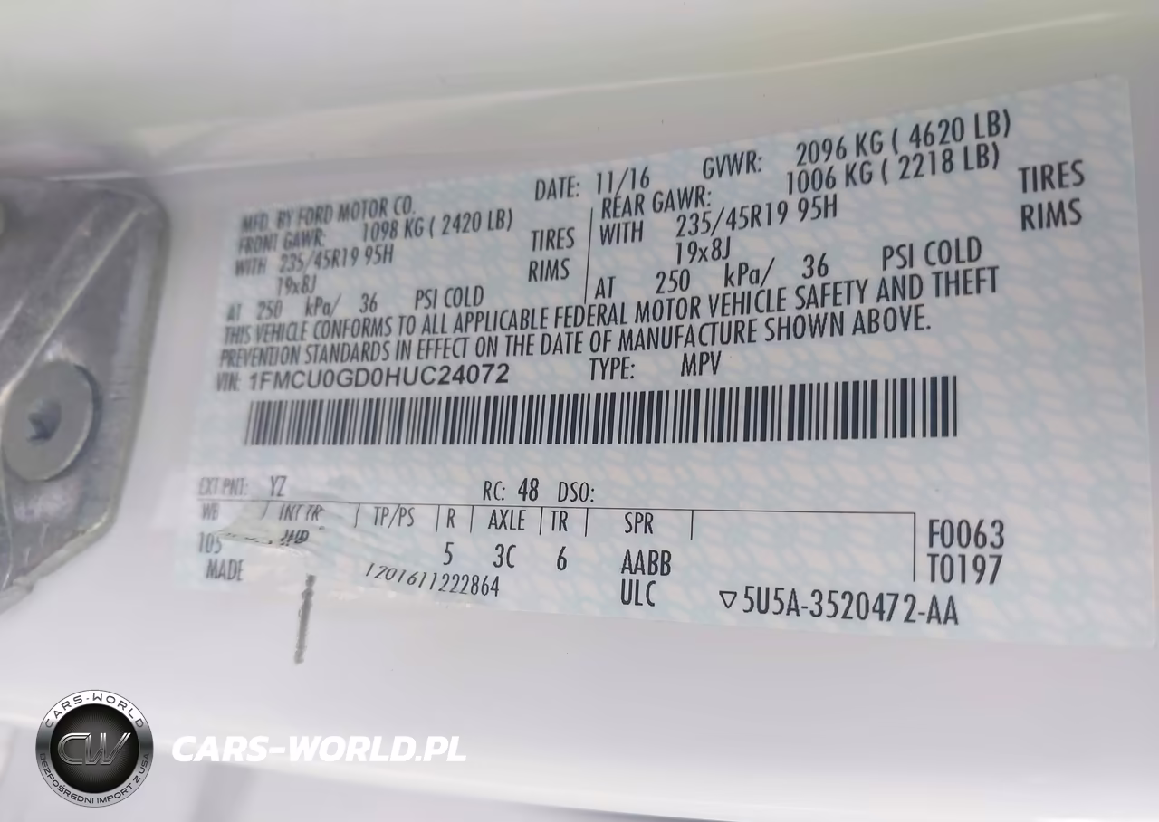 2017 Ford Escape Se VIN:1FMCU0GD0HUC24072 - 9