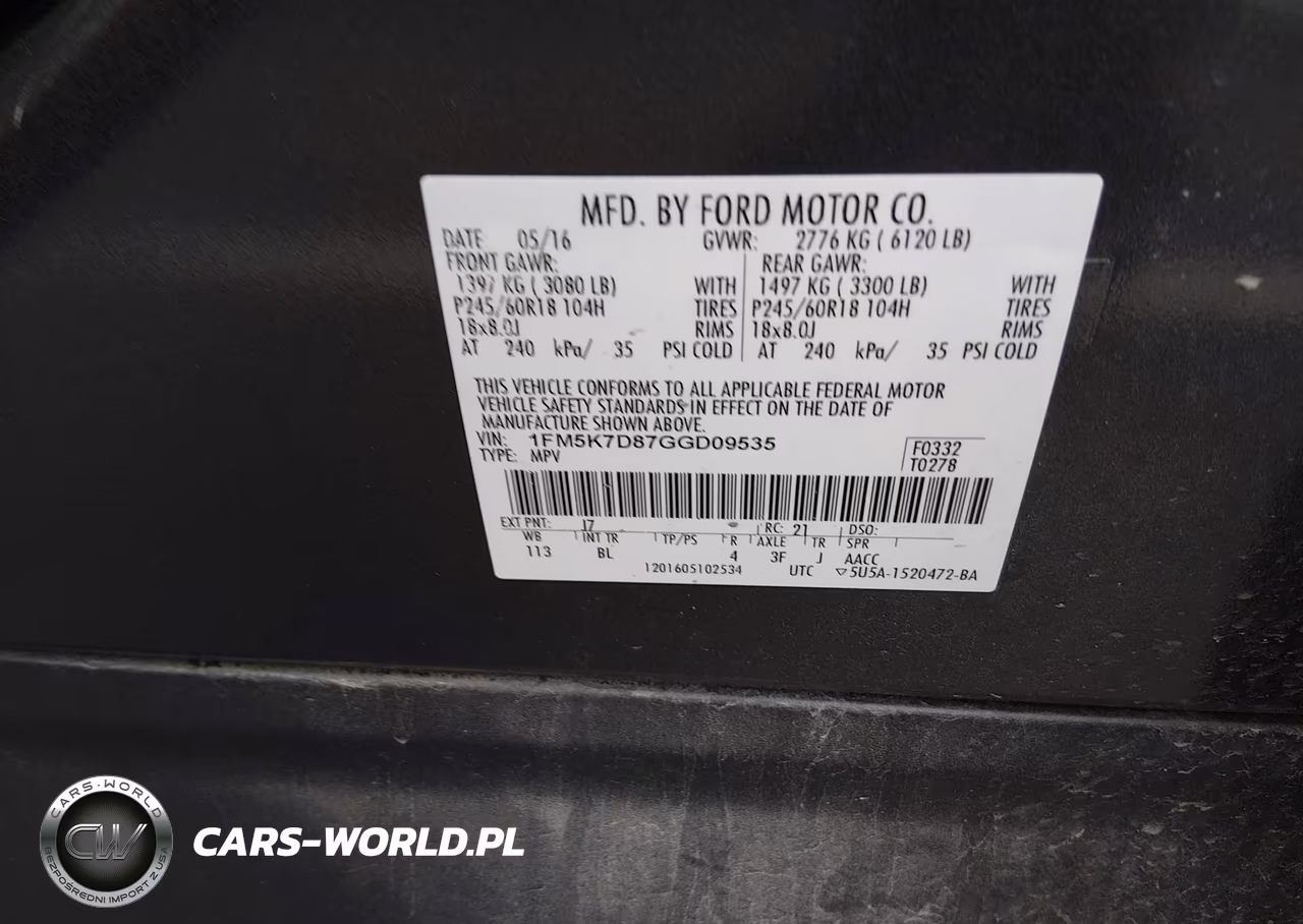 2016 Ford Explorer Xlt VIN:1FM5K7D87GGD09535 - 9
