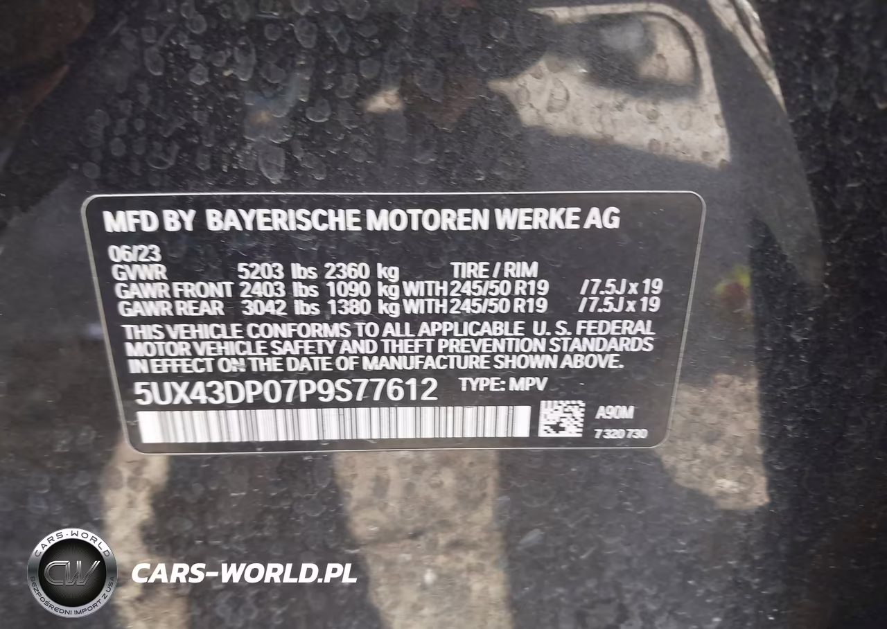 2023 BMW X3 Sdrive30I VIN:5UX43DP07P9S77612 - 9