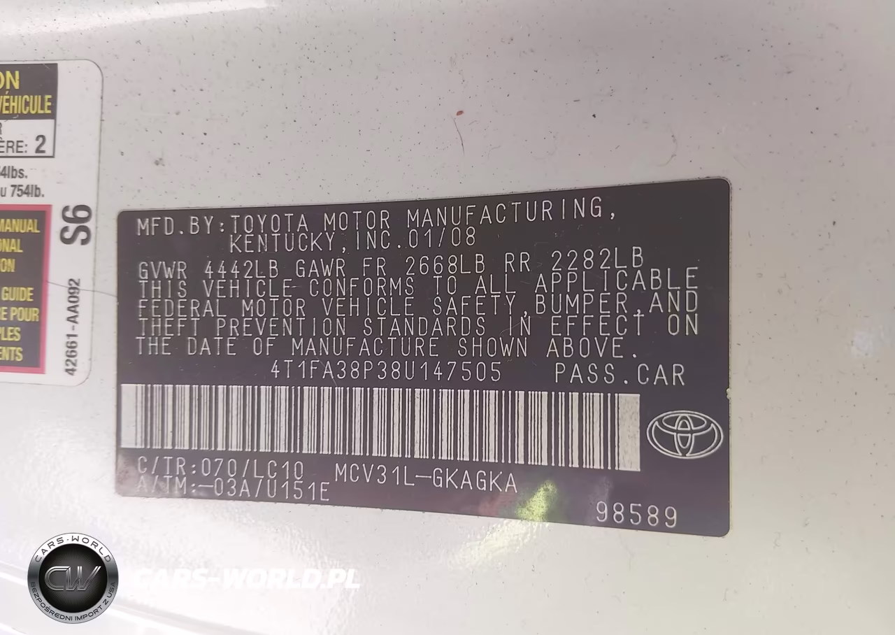 2008 Toyota Camry Solara Sle VIN:4T1FA38P38U147505 - 9