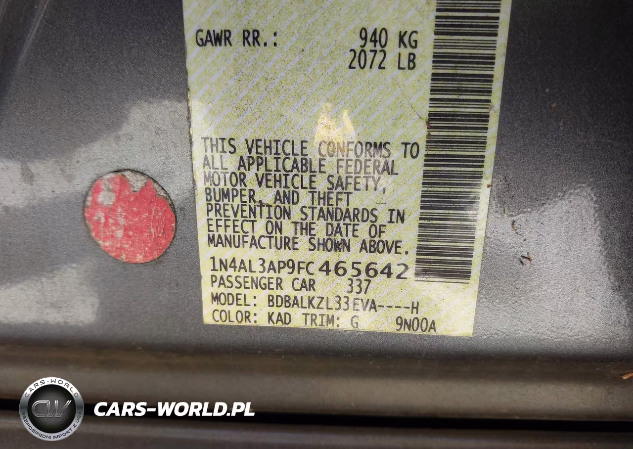 2015 Nissan Altima 2.5 Sv VIN:1N4AL3AP9FC465642 - 9