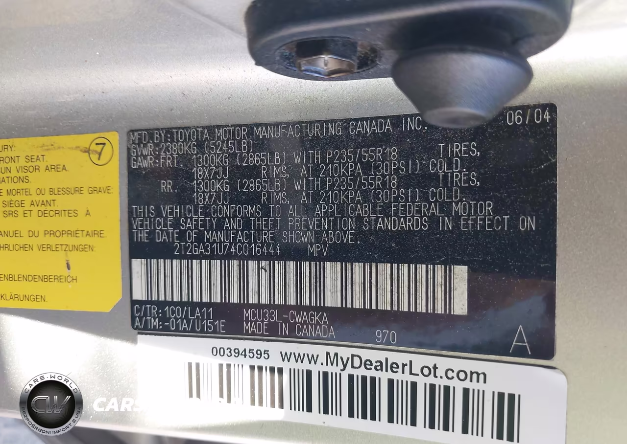 2004 Lexus Rx 330 VIN:2T2GA31U74C016444 - 9