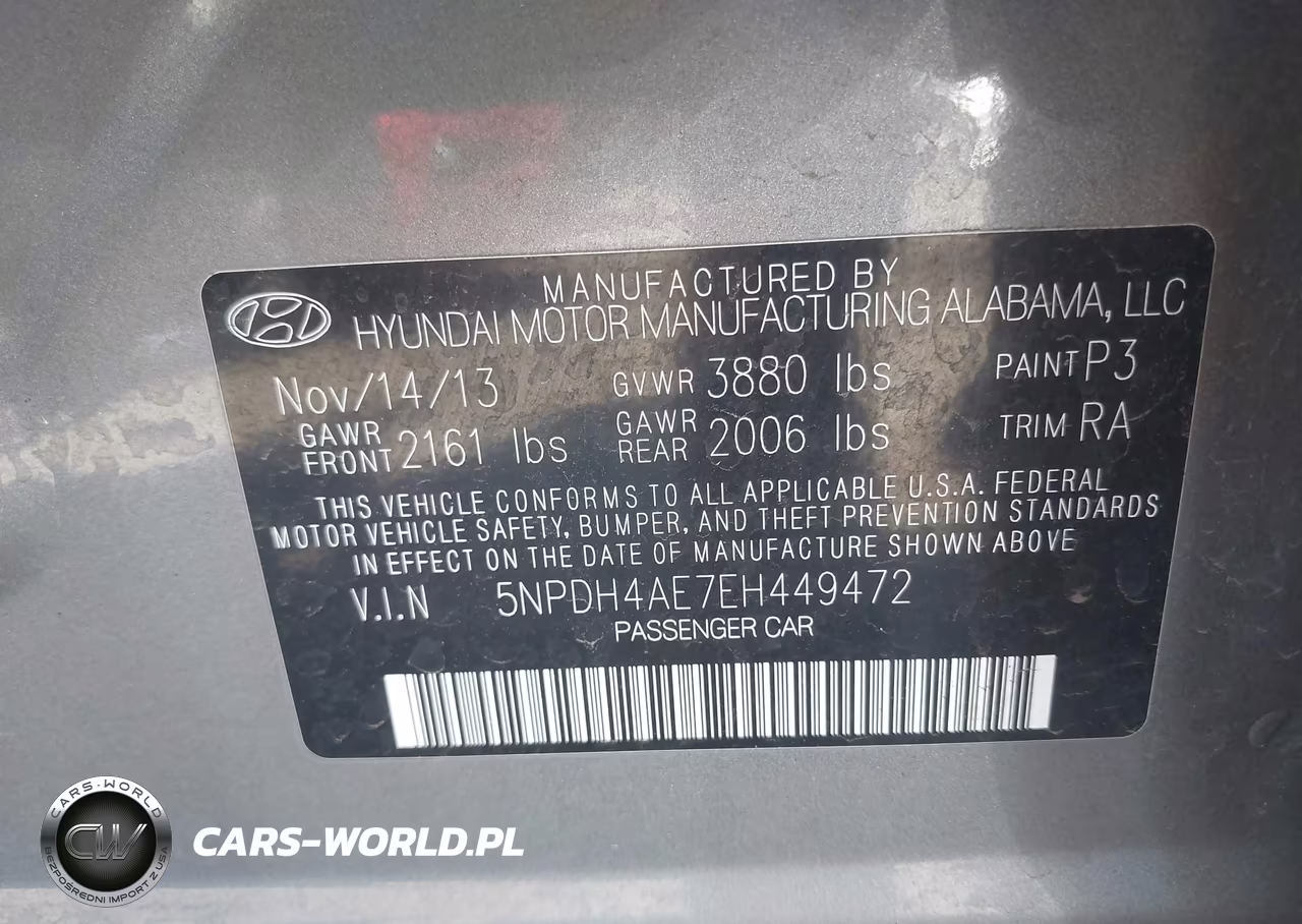 2014 Hyundai Elantra Se VIN:5NPDH4AE7EH449472 - 9