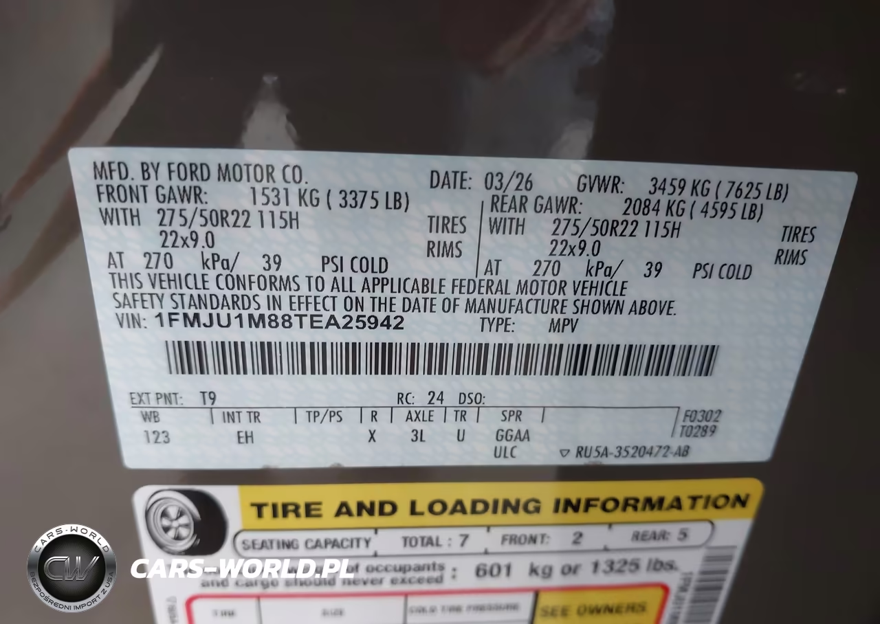 2026 Ford Expedition Platinum VIN:1FMJU1M88TEA25942 - 9