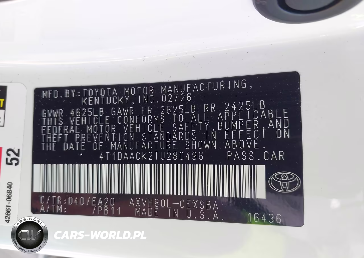 2026 Toyota Camry Se VIN:4T1DAACK2TU280496 - 9