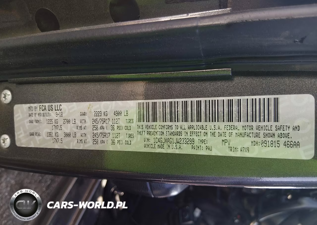 2018 Jeep Wrangler Sport 4X4 VIN:1C4GJXAG1JW233299 - 9