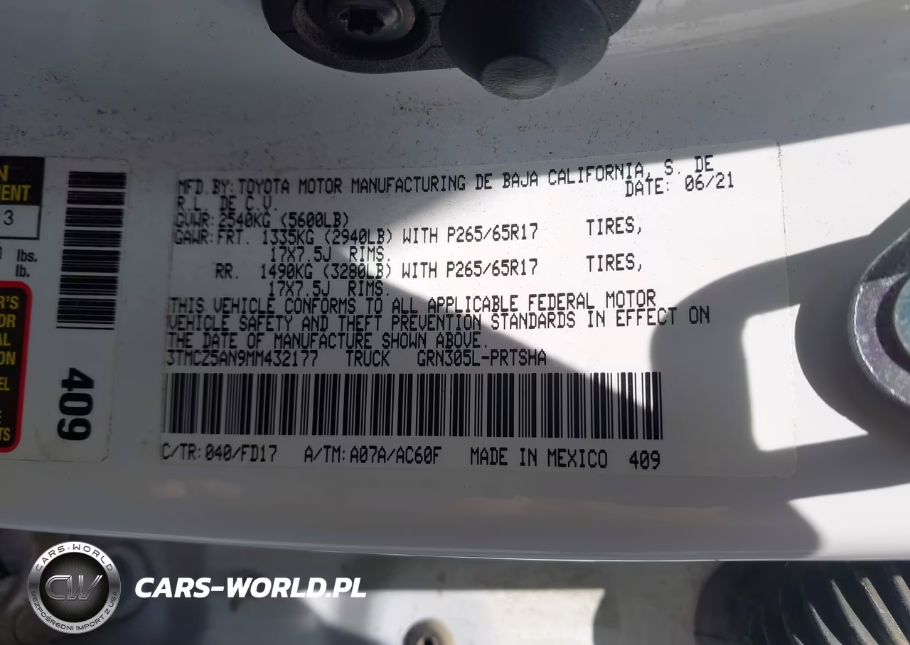 2021 Toyota Tacoma Trd Sport VIN:3TMCZ5AN9MM432177 - 9