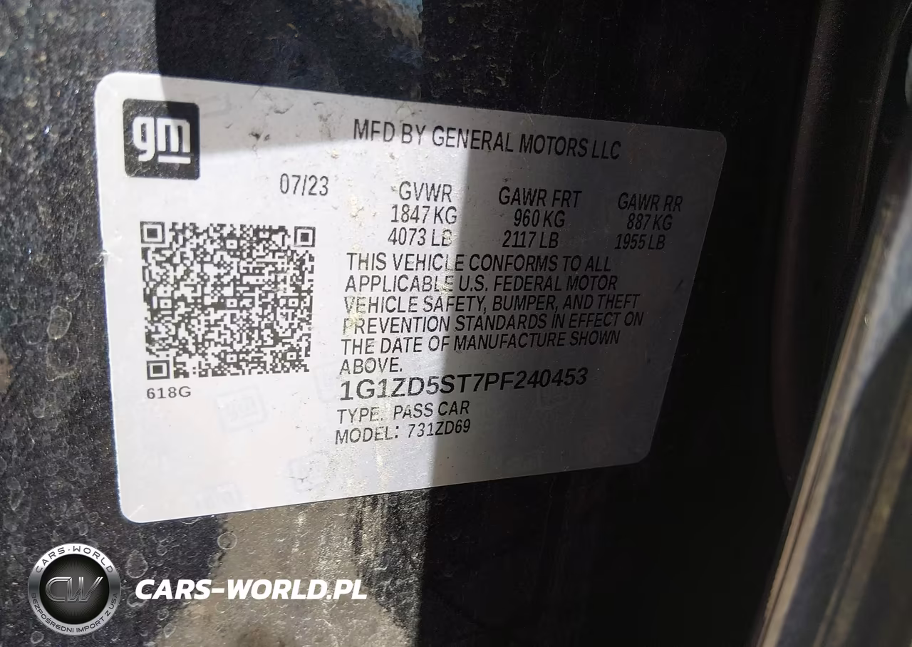 2023 Chevrolet Malibu Fwd 1Lt VIN:1G1ZD5ST7PF240453 - 9