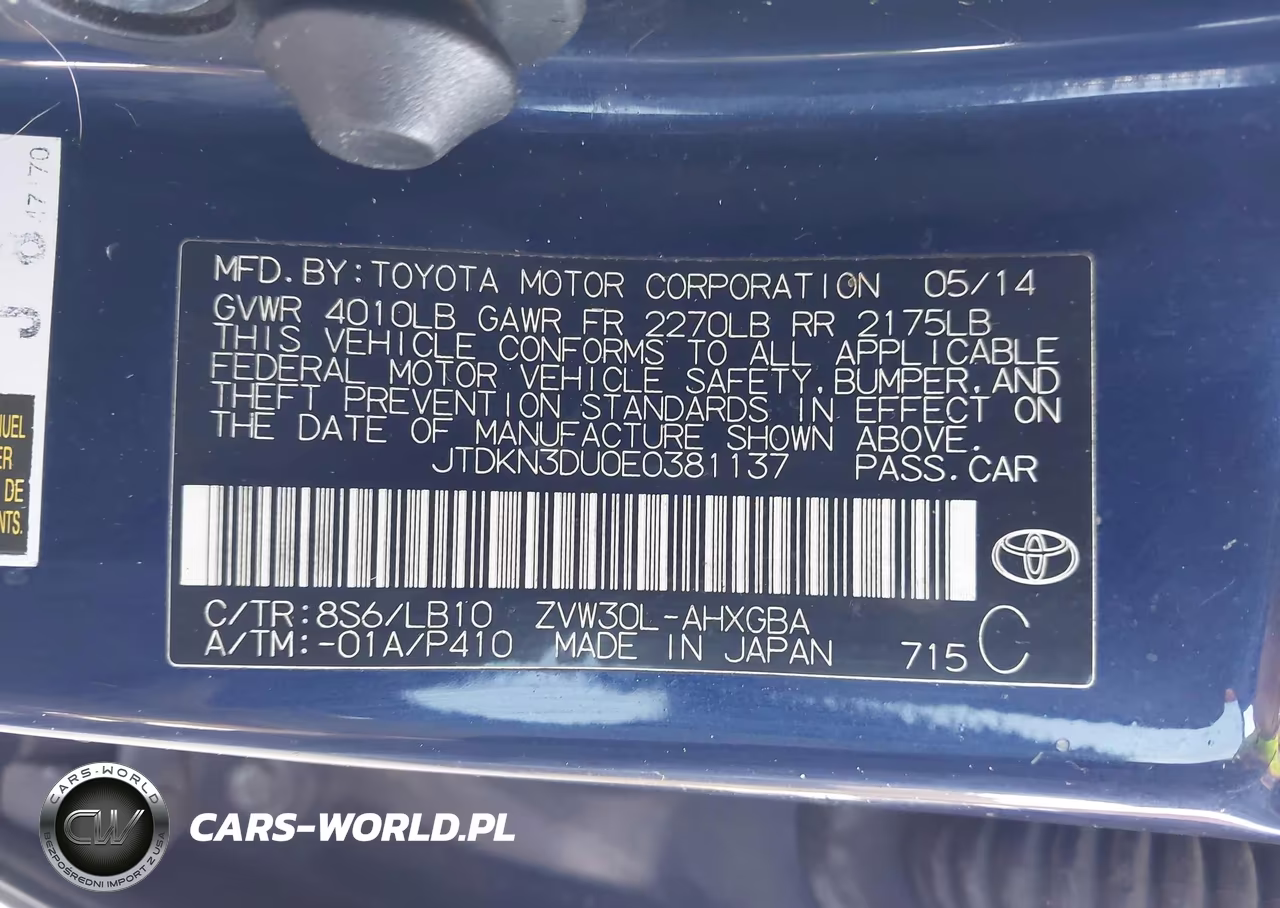 2014 Toyota Prius Four VIN:JTDKN3DU0E0381137 - 9