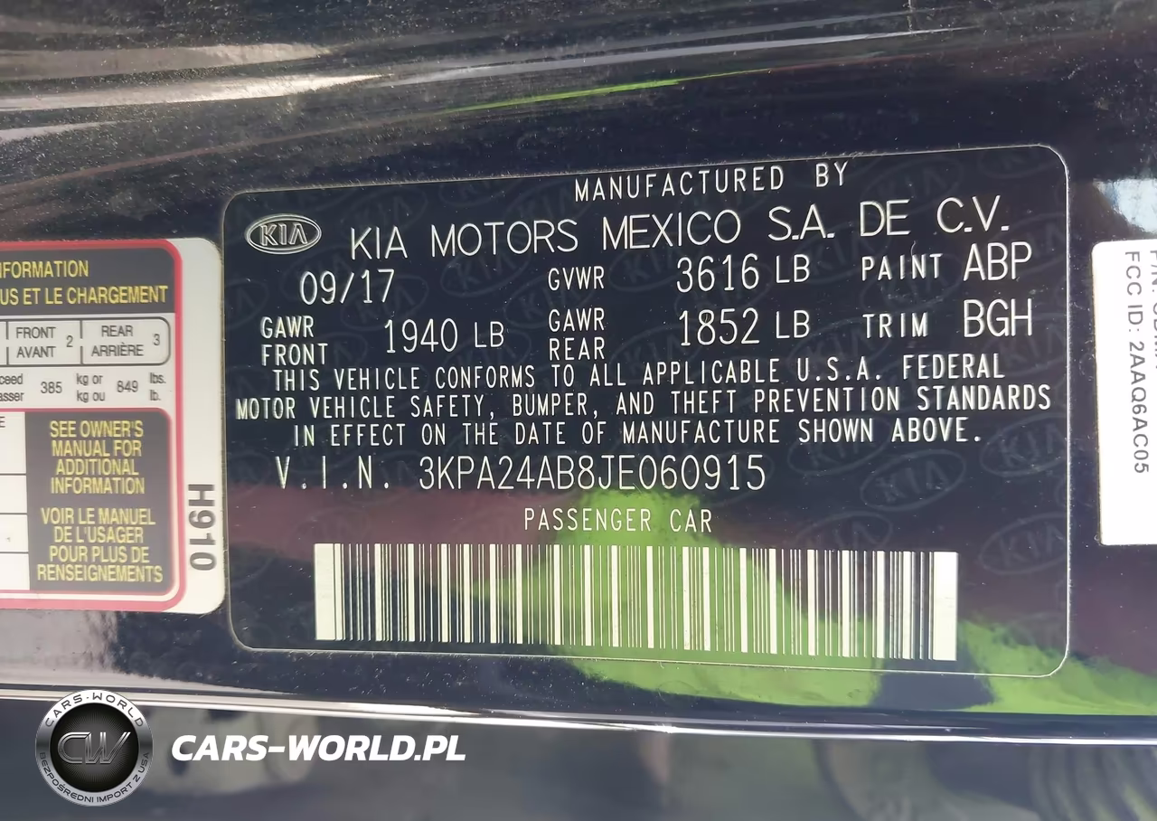 2018 Kia Rio Lx VIN:3KPA24AB8JE060915 - 9