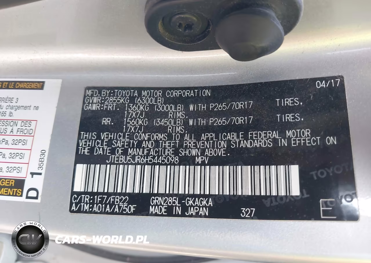 2017 Toyota 4Runner Sr5 VIN:JTEBU5JR6H5445098 - 9