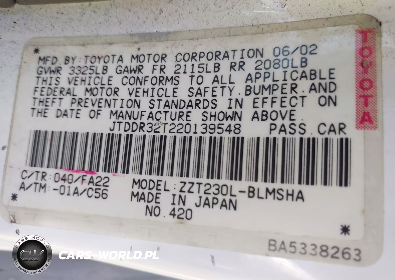 2002 Toyota Celica Gt VIN:JTDDR32T220139548 - 9