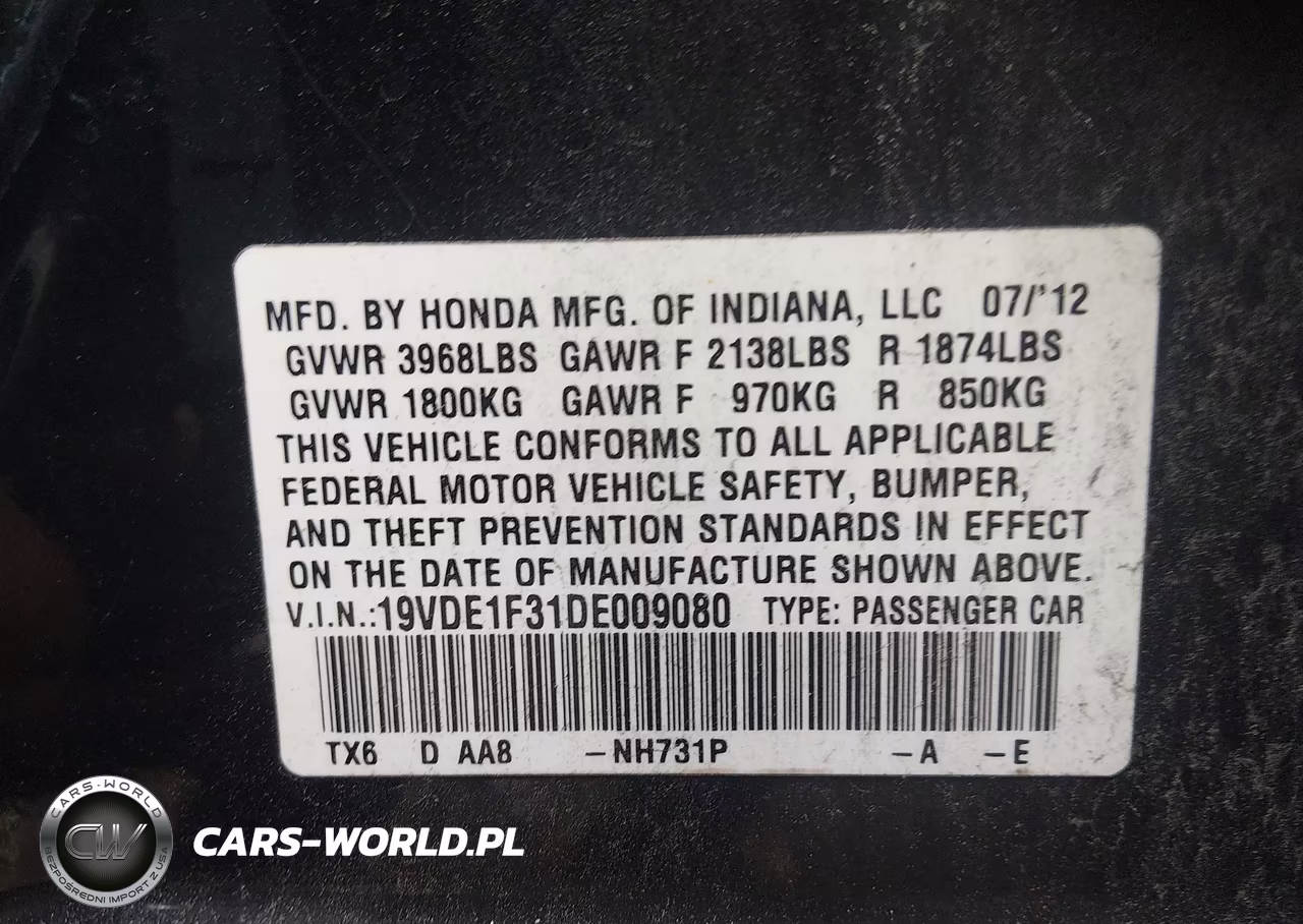 2013 Acura Ilx 2.0L VIN:19VDE1F31DE009080 - 9