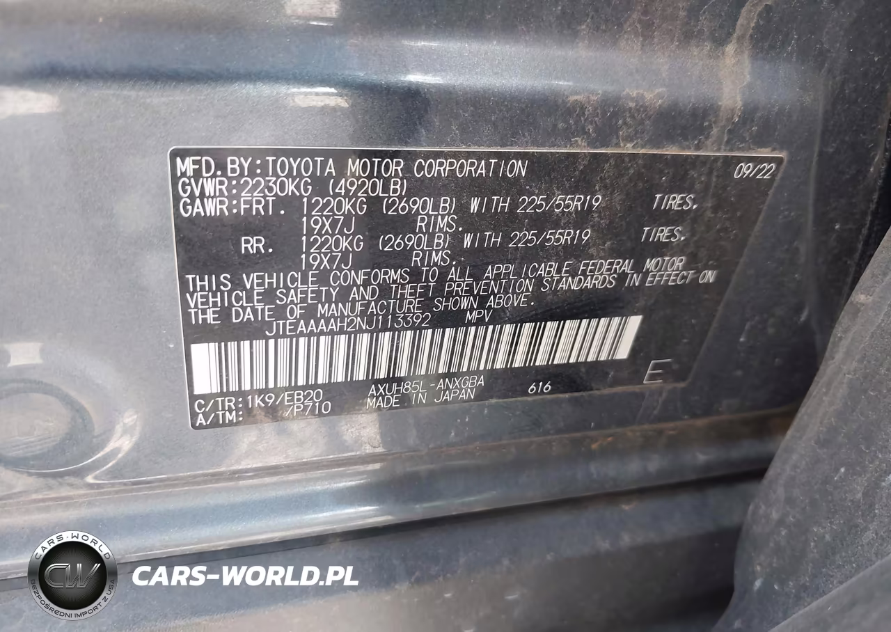 2022 Toyota Venza Xle VIN:JTEAAAAH2NJ113392 - 9