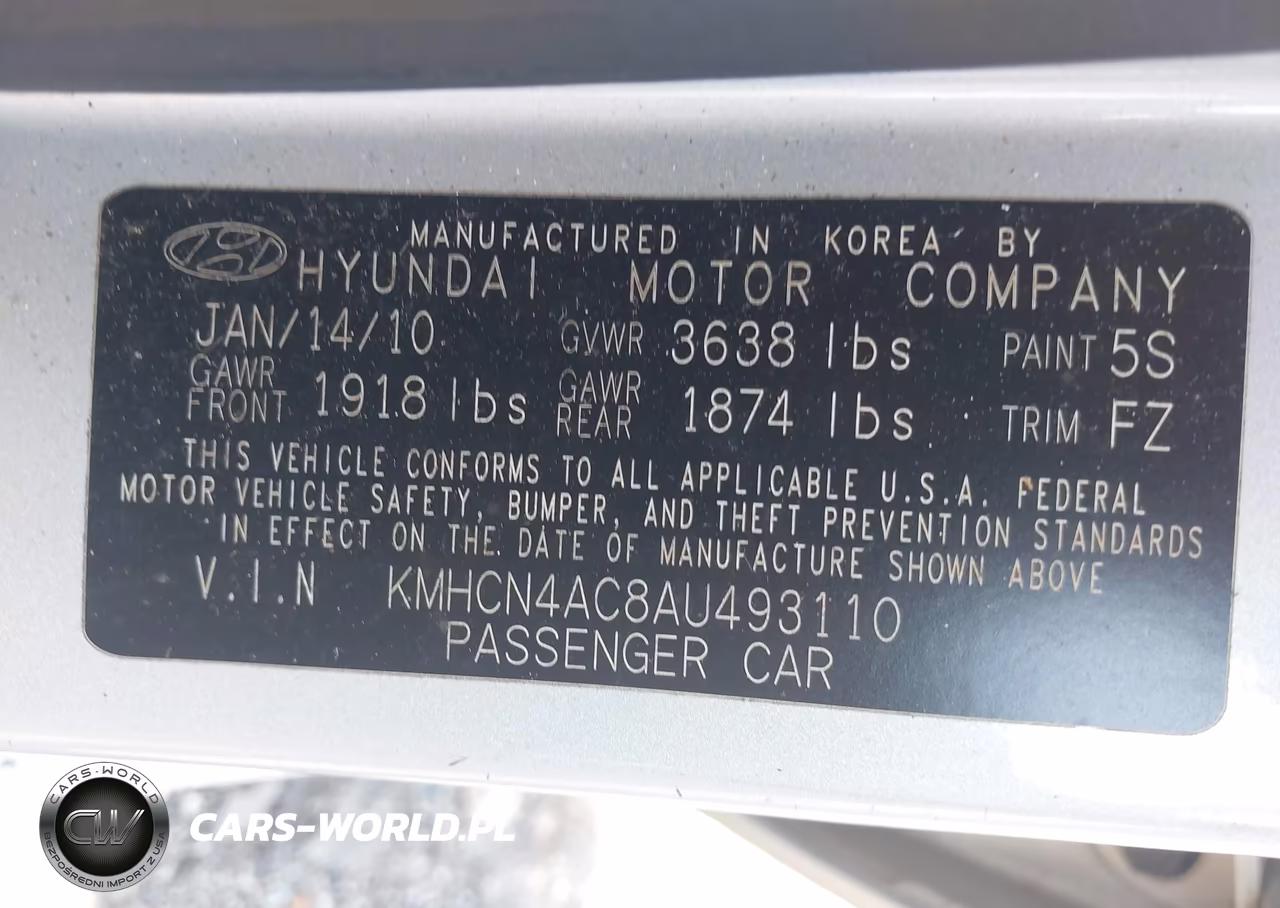 2010 Hyundai Accent Gls VIN:KMHCN4AC8AU493110 - 9