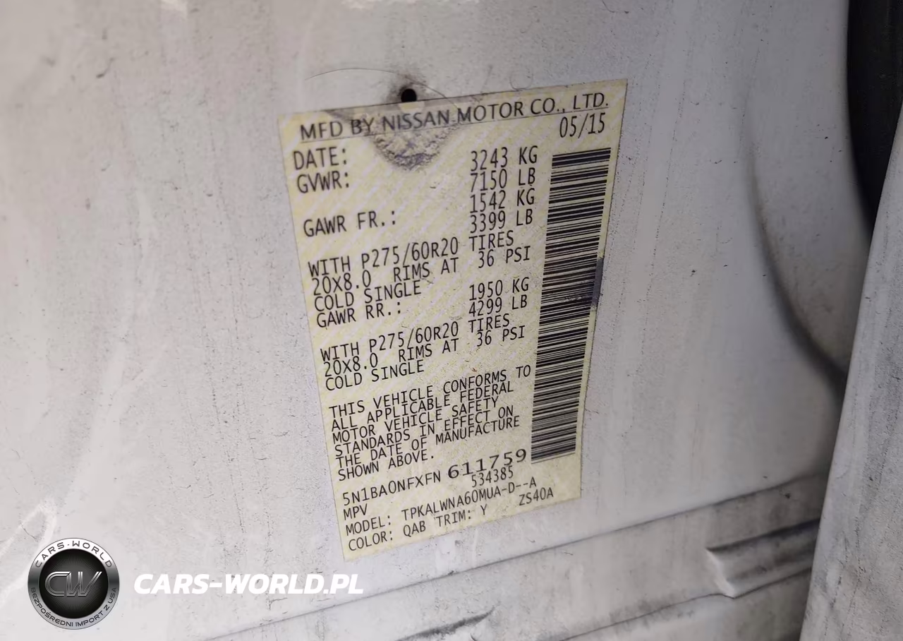 2015 Nissan Armada Platinum VIN:5N1BA0NFXFN611759 - 9