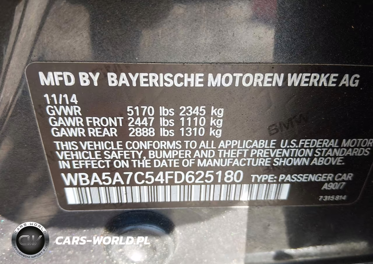 2015 BMW 528I xDrive VIN:WBA5A7C54FD625180 - 9