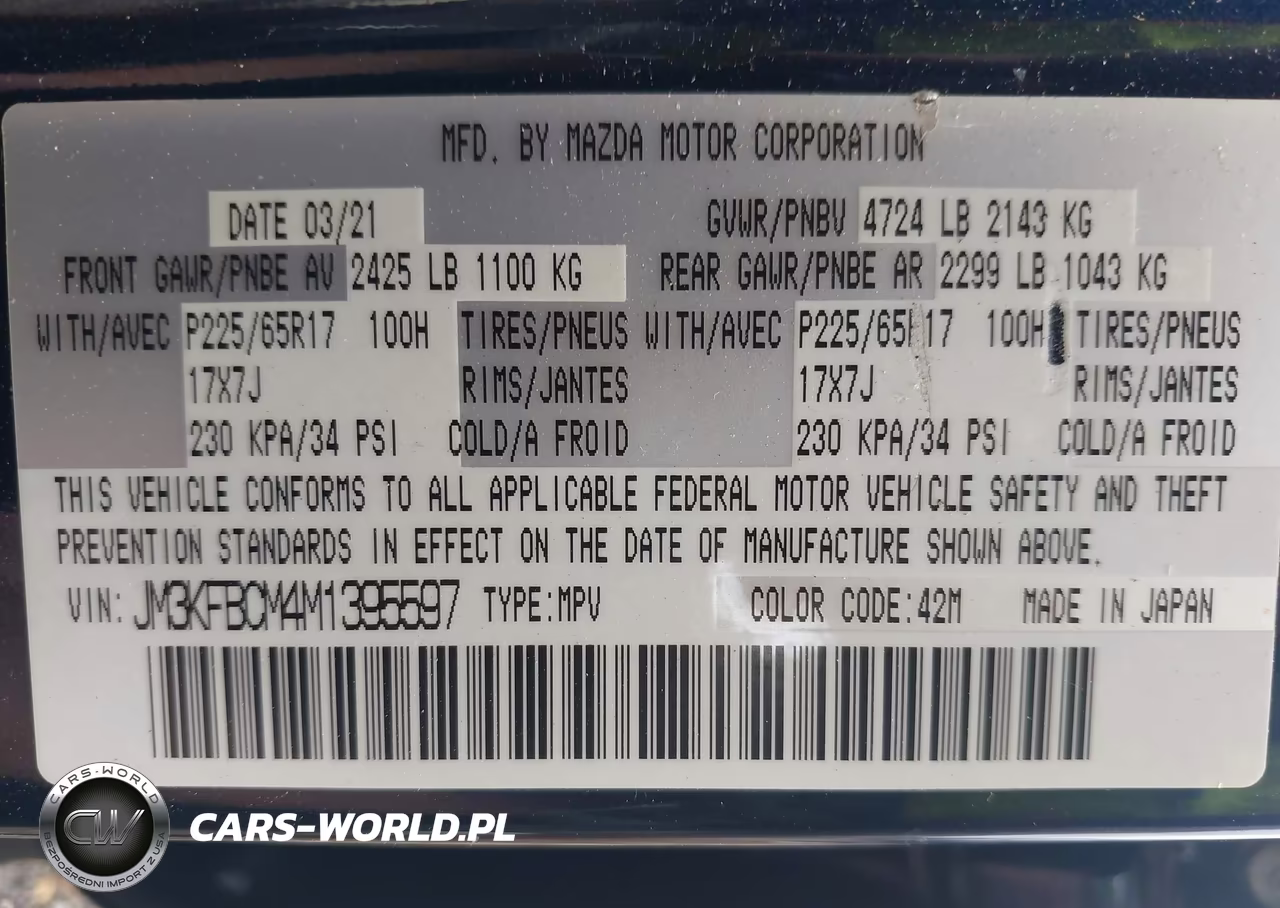 2021 Mazda Cx-5 Touring VIN:JM3KFBCM4M1395597 - 9