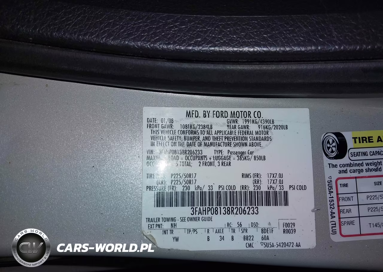 2008 Ford Fusion Sel VIN:3FAHP08138R206233 - 9
