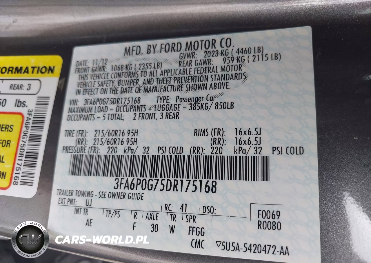 2013 Ford Fusion S VIN:3FA6P0G75DR175168 - 9