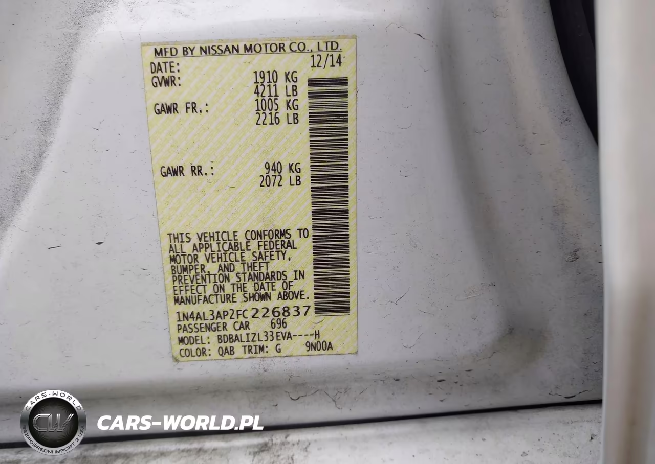 2015 Nissan Altima 2.5 Sv VIN:1N4AL3AP2FC226837 - 9