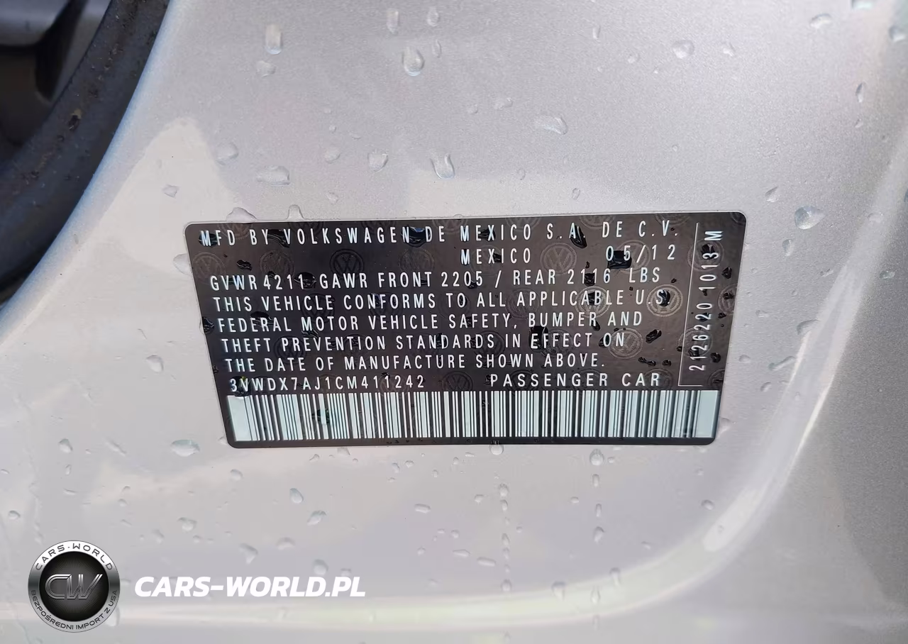 2012 Volkswagen Jetta 2.5L Se VIN:3VWDX7AJ1CM411242 - 9