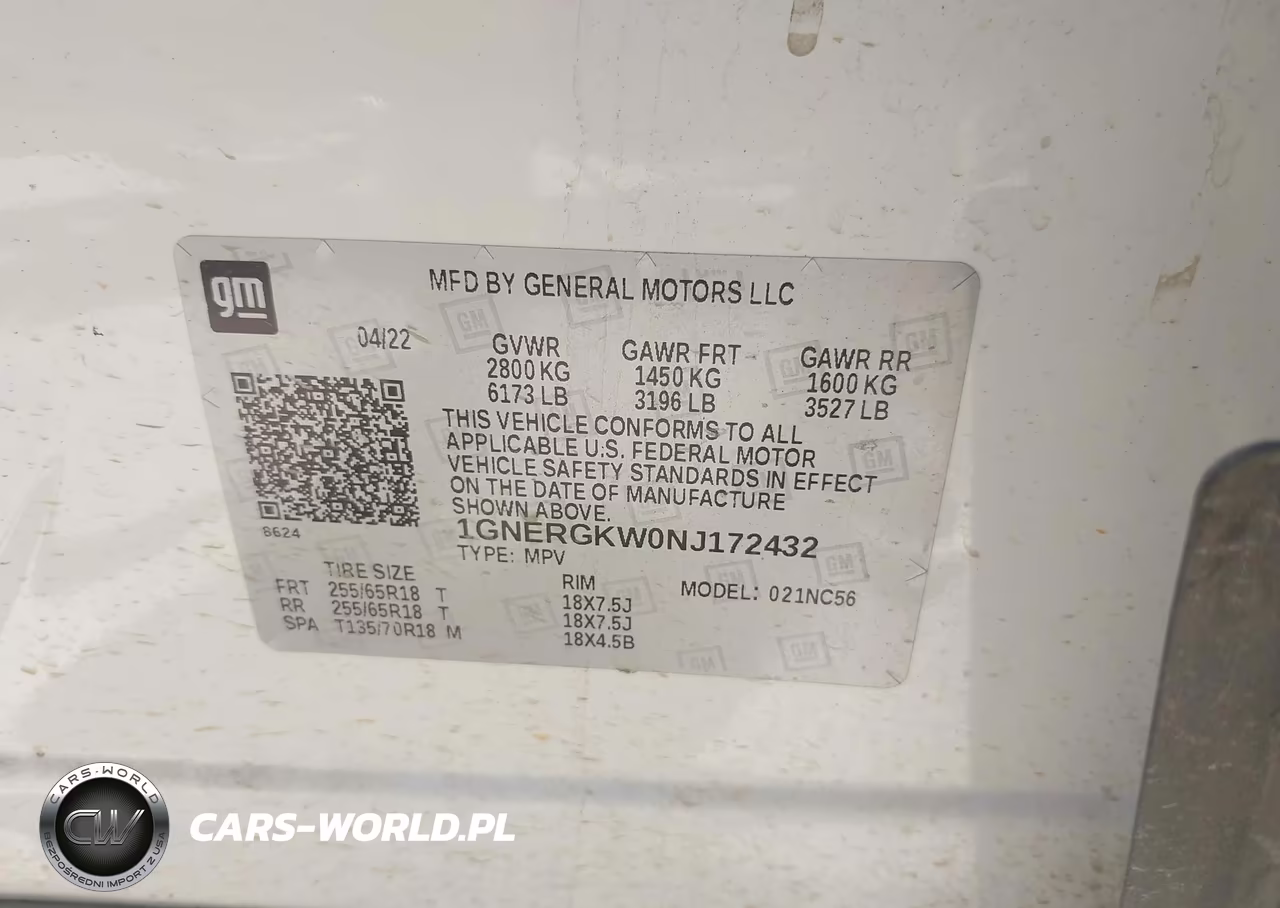 2022 Chevrolet Traverse Fwd Lt Cloth VIN:1GNERGKW0NJ172432 - 9