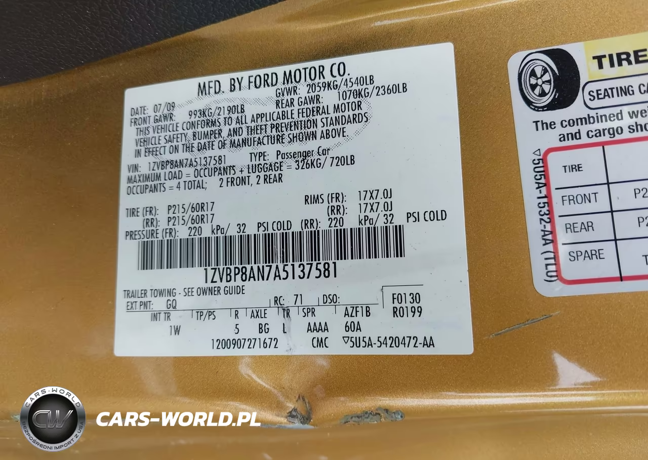 2010 Ford Mustang V6-V6 Premium VIN:1ZVBP8AN7A5137581 - 9