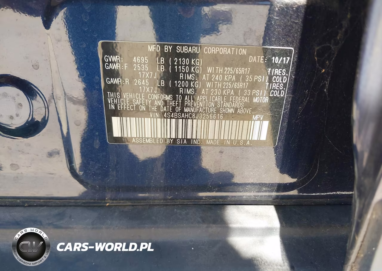 2018 Subaru Outback 2.5I Premium VIN:4S4BSAHC8J3256616 - 9