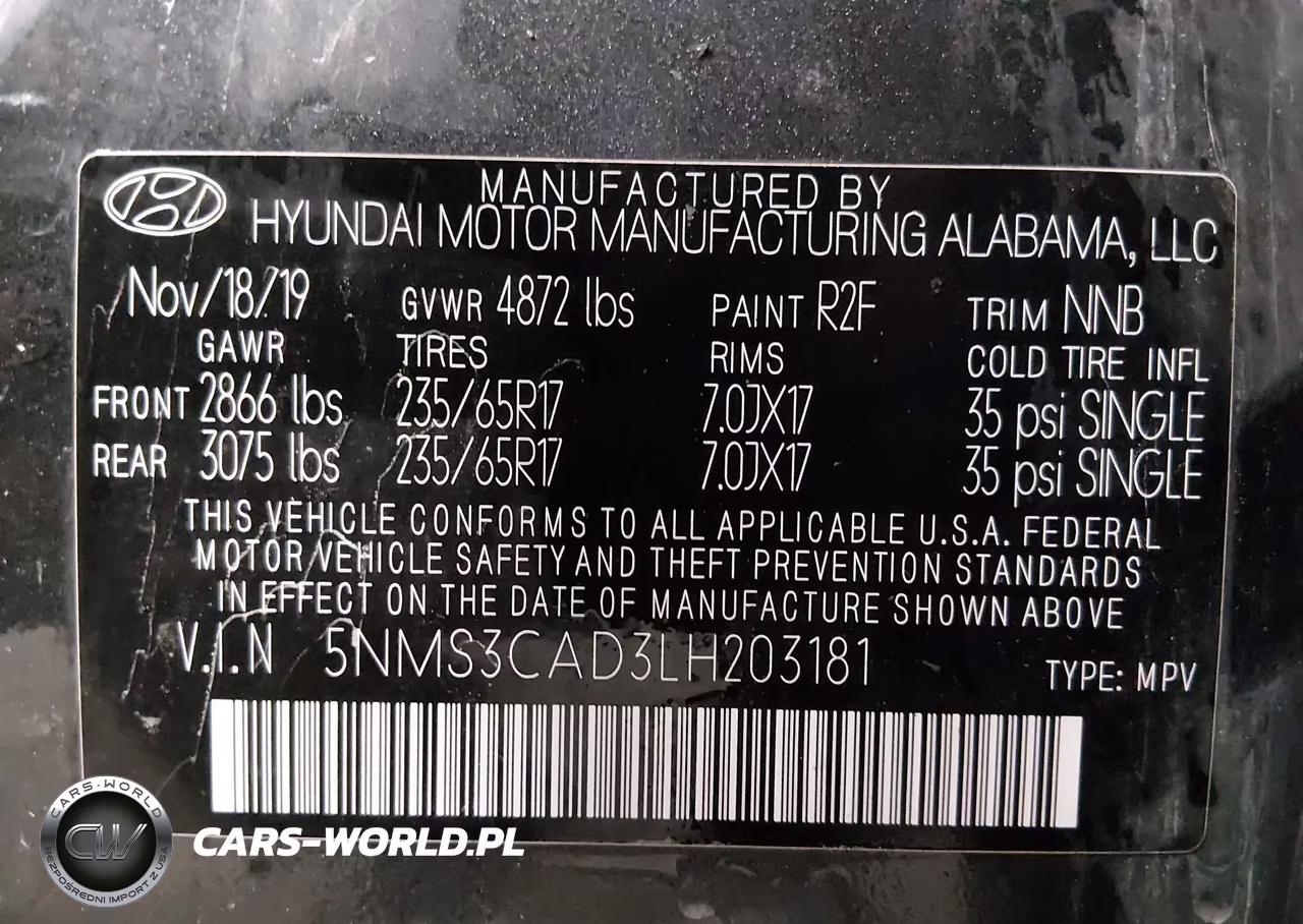 2020 Hyundai Santa Fe Sel VIN:5NMS3CAD3LH203181 - 9