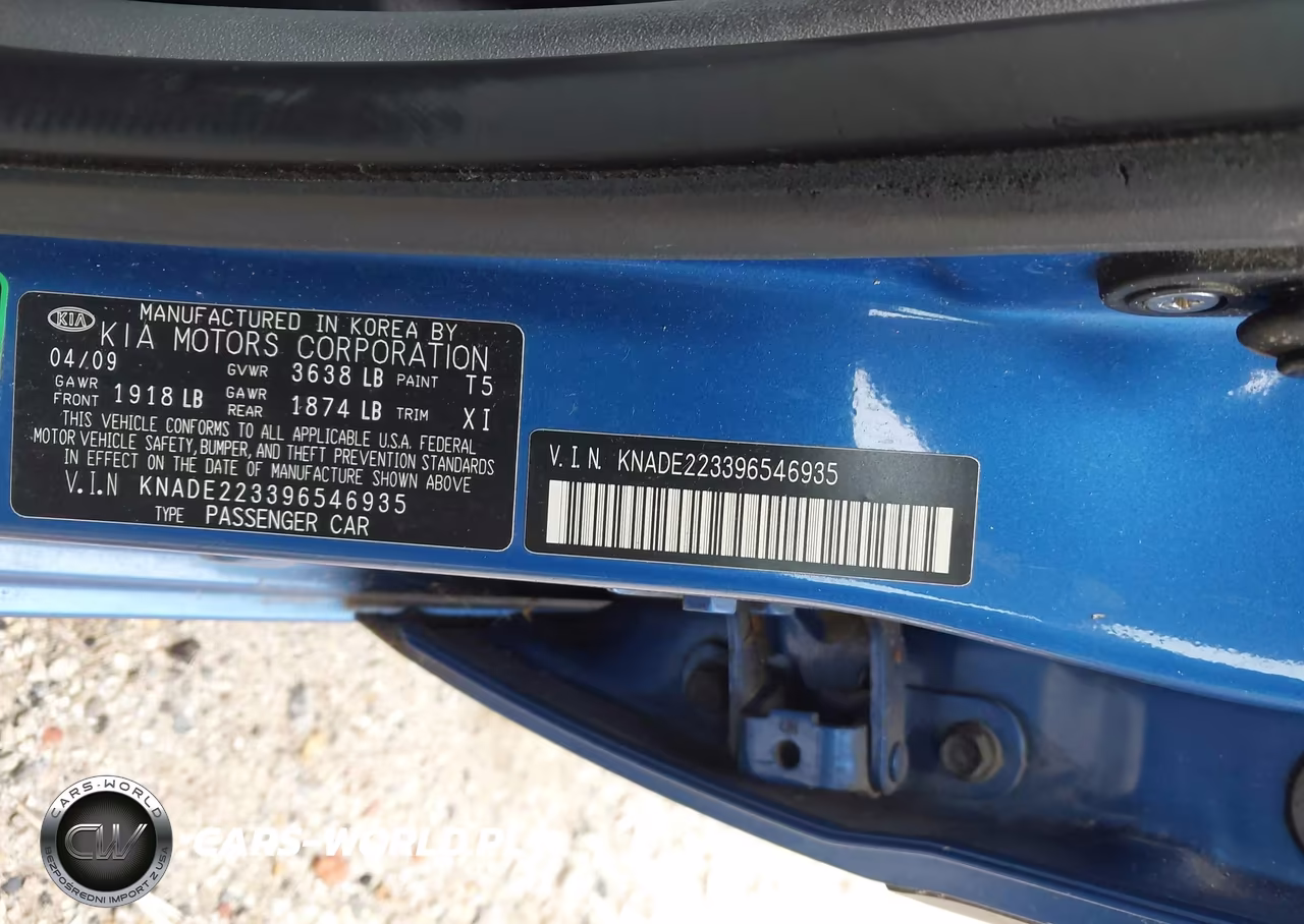 2009 Kia Rio Lx VIN:KNADE223396546935 - 9