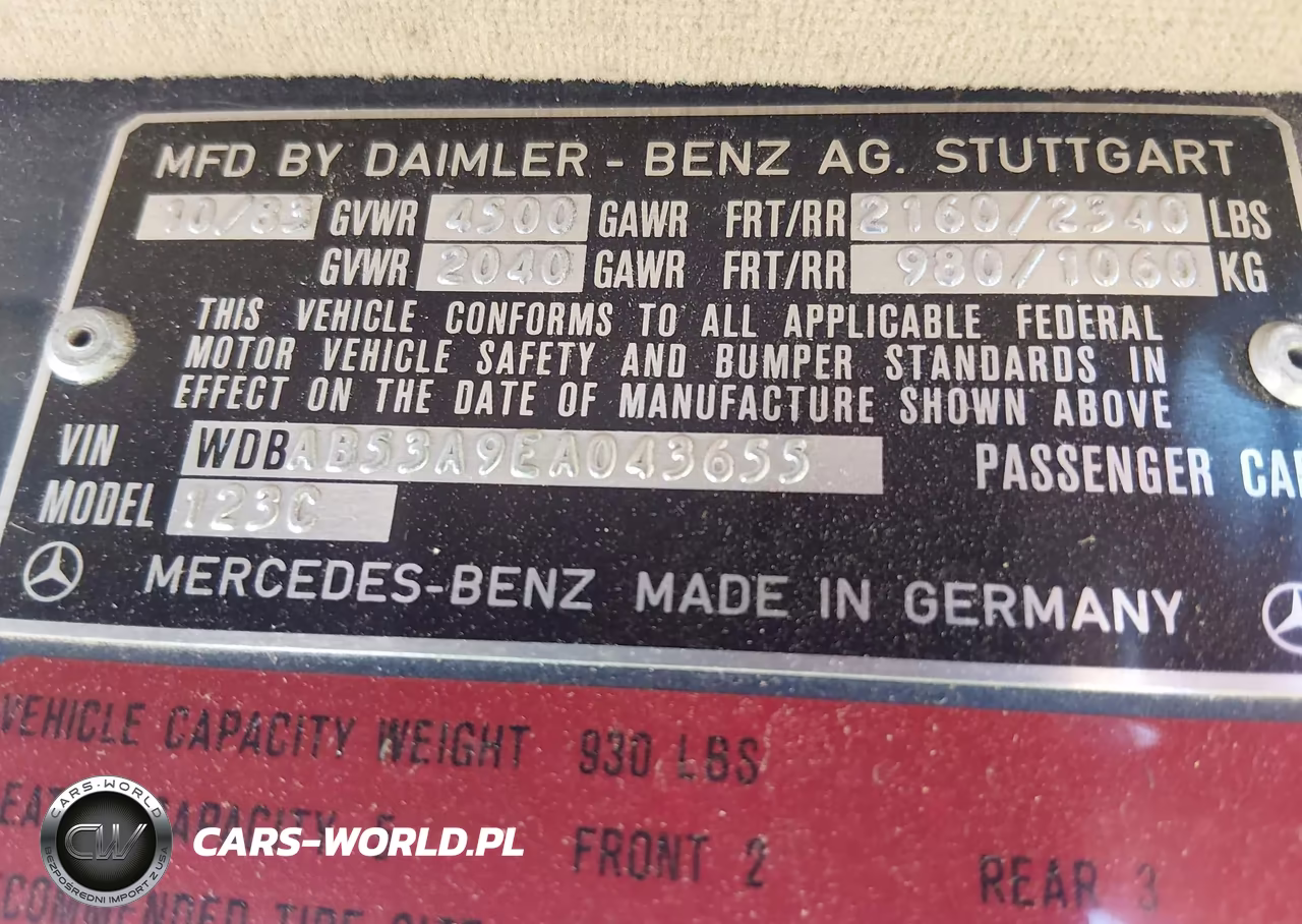 1984 Mercedes-Benz 300 Cdt VIN:WDBAB53A9EA043655 - 9