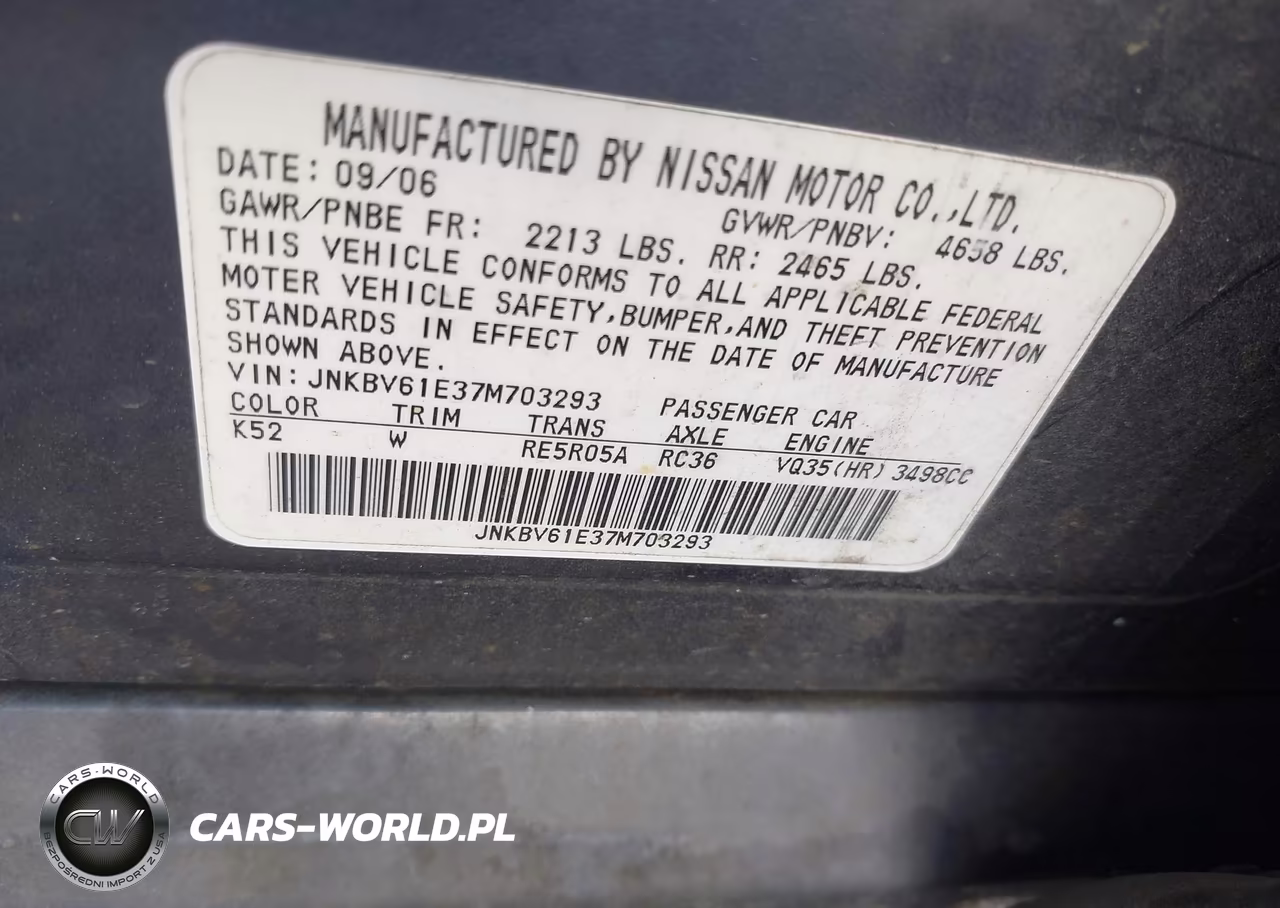 2007 Infiniti G35 Journey VIN:JNKBV61E37M703293 - 9