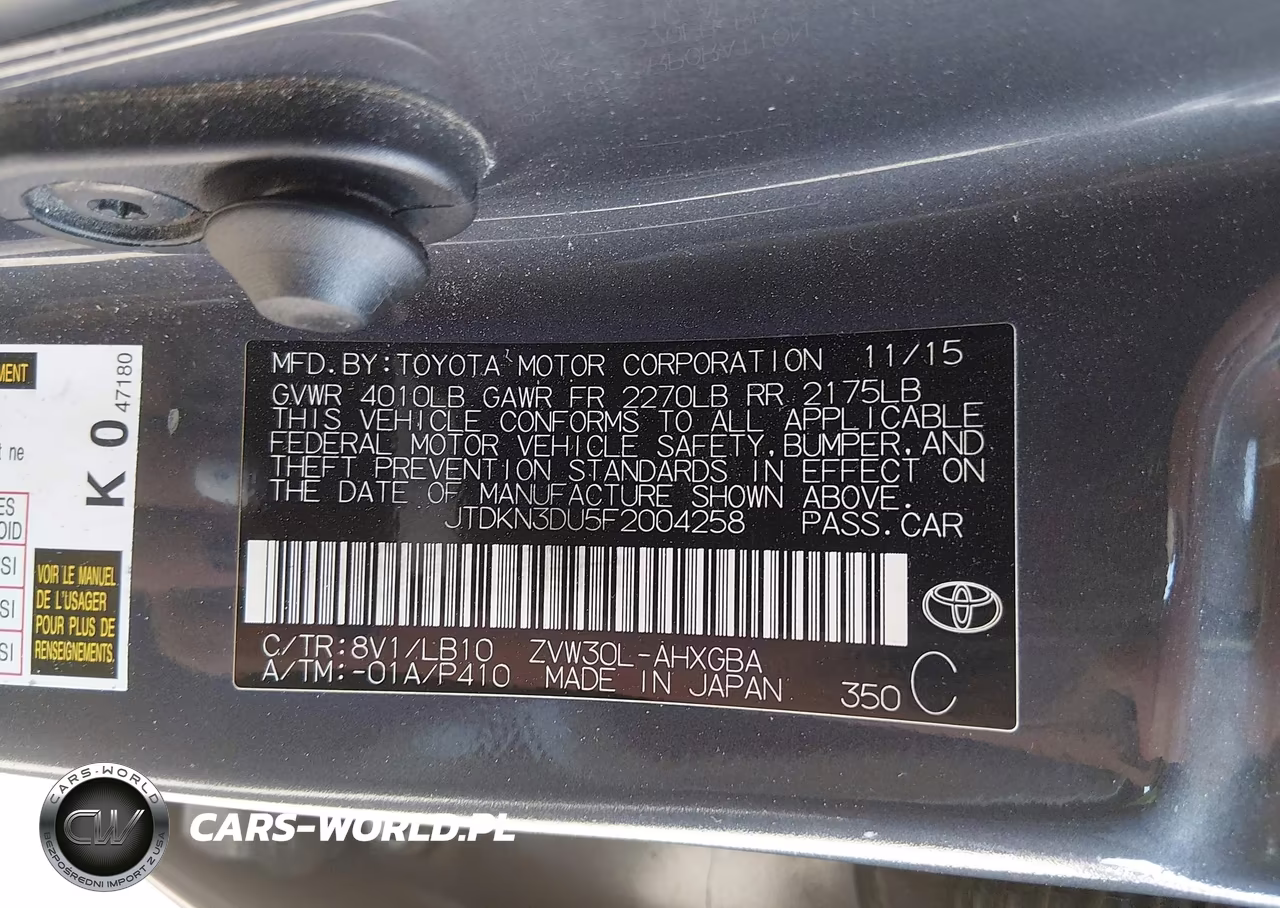 2015 Toyota Prius Five VIN:JTDKN3DU5F2004258 - 9