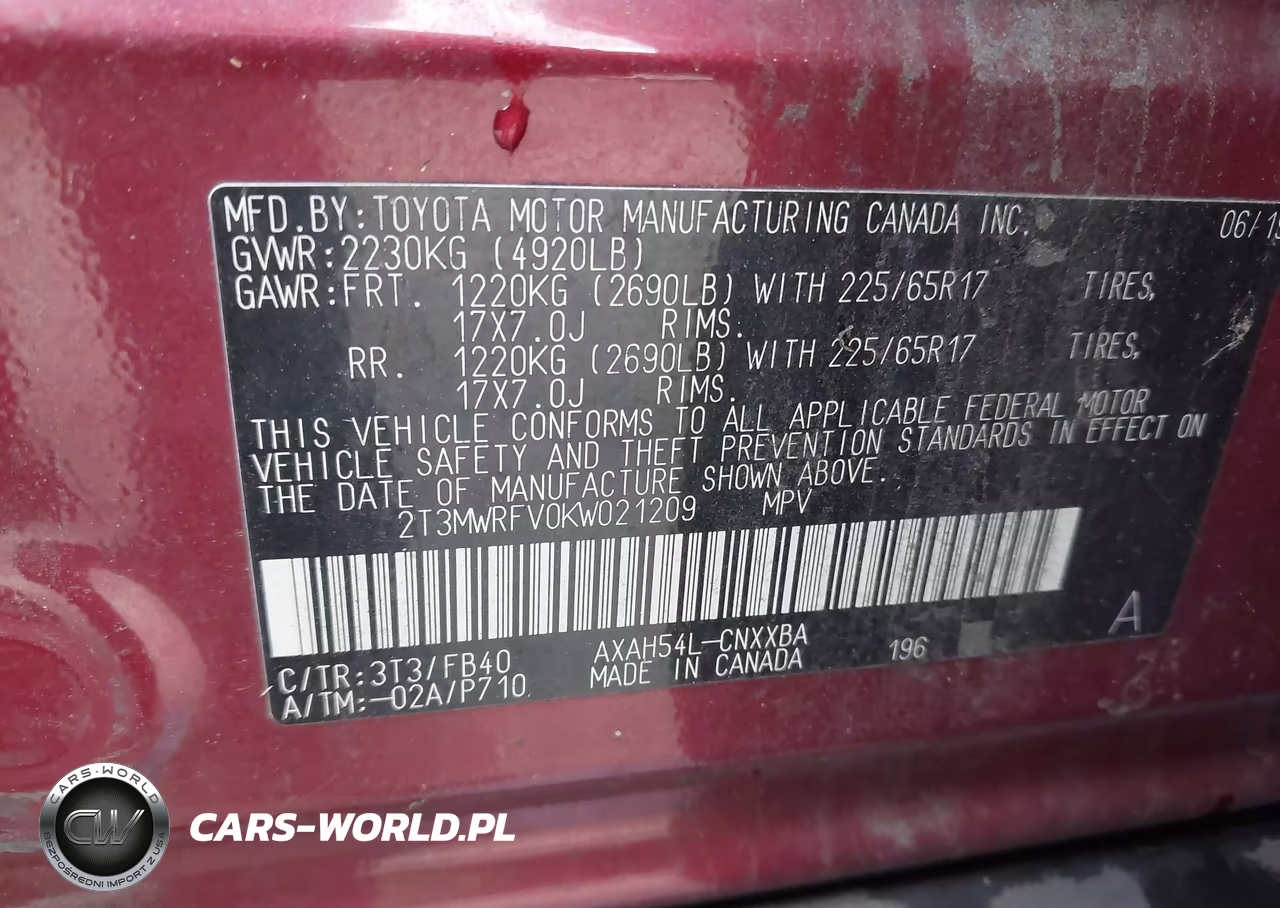 2019 Toyota Rav4 Hybrid Le VIN:2T3MWRFV0KW021209 - 9