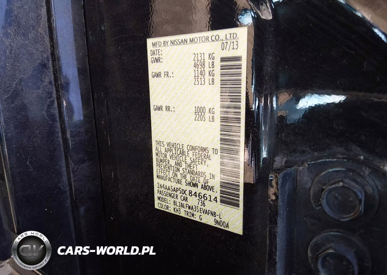 2013 Nissan Maxima 3.5 Sv VIN:1N4AA5AP5DC846614 - 9