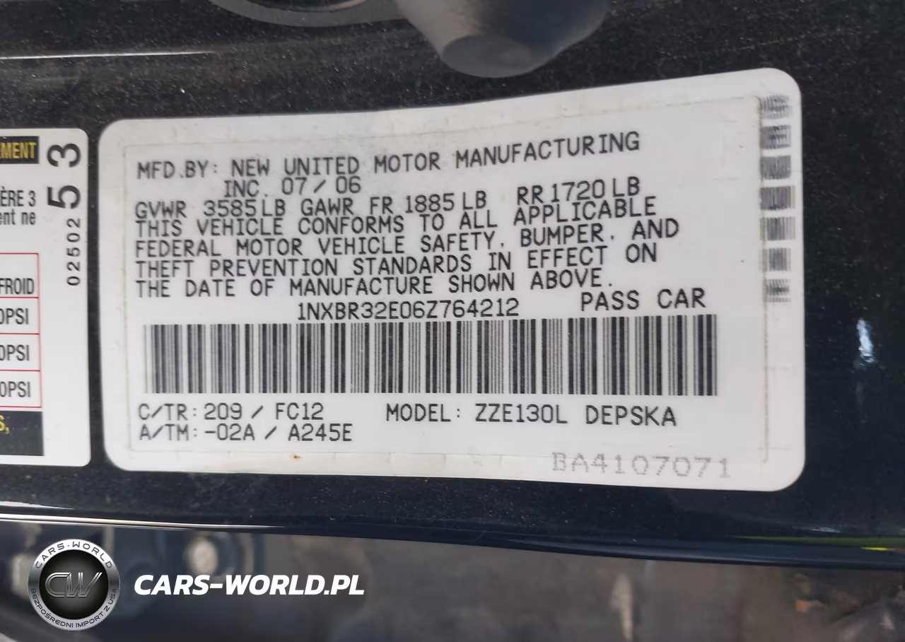 2006 Toyota Corolla S VIN:1NXBR32E06Z764212 - 9