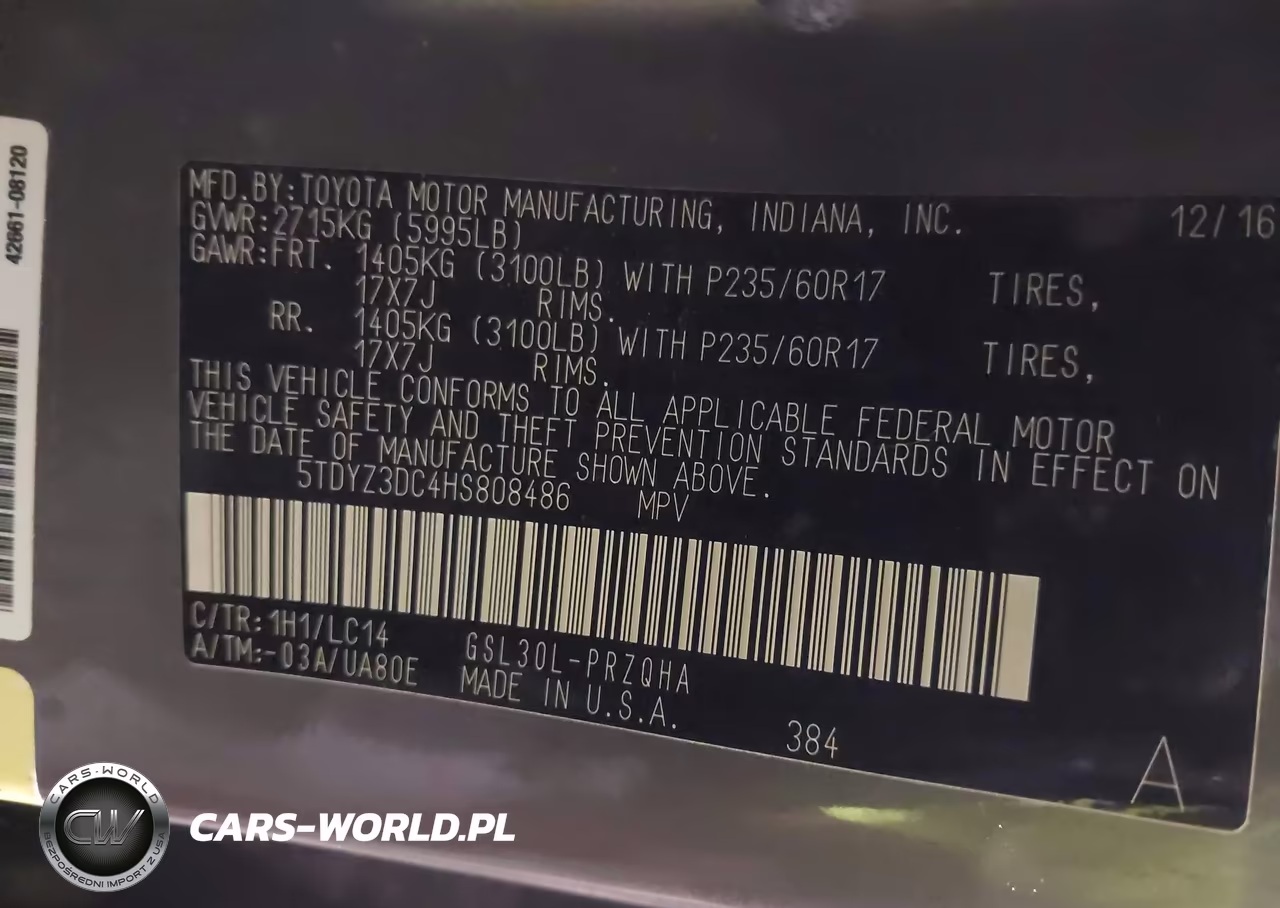 2017 Toyota Sienna Xle 8 Passenger VIN:5TDYZ3DC4HS808486 - 9