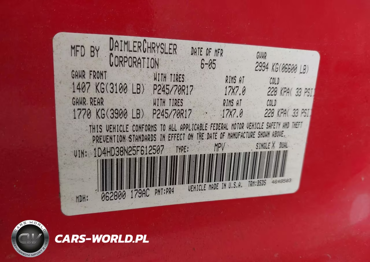 2005 Dodge Durango Sxt VIN:1D4HD38N25F612507 - 9