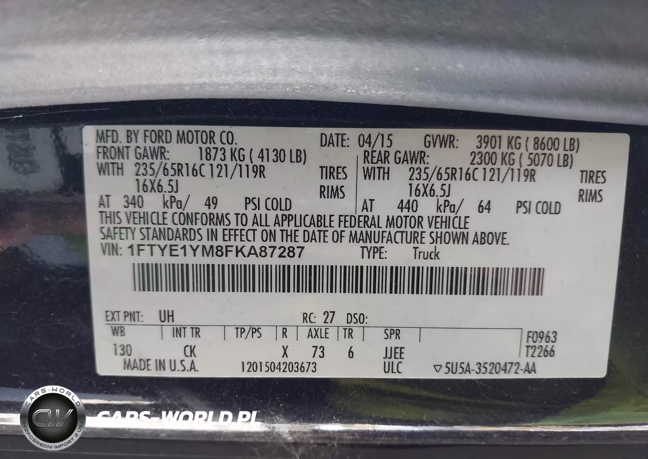 2015 Ford Transit-150 VIN:1FTYE1YM8FKA87287 - 9