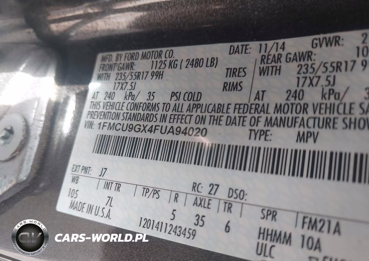 2015 Ford Escape Se VIN:1FMCU9GX4FUA94020 - 9