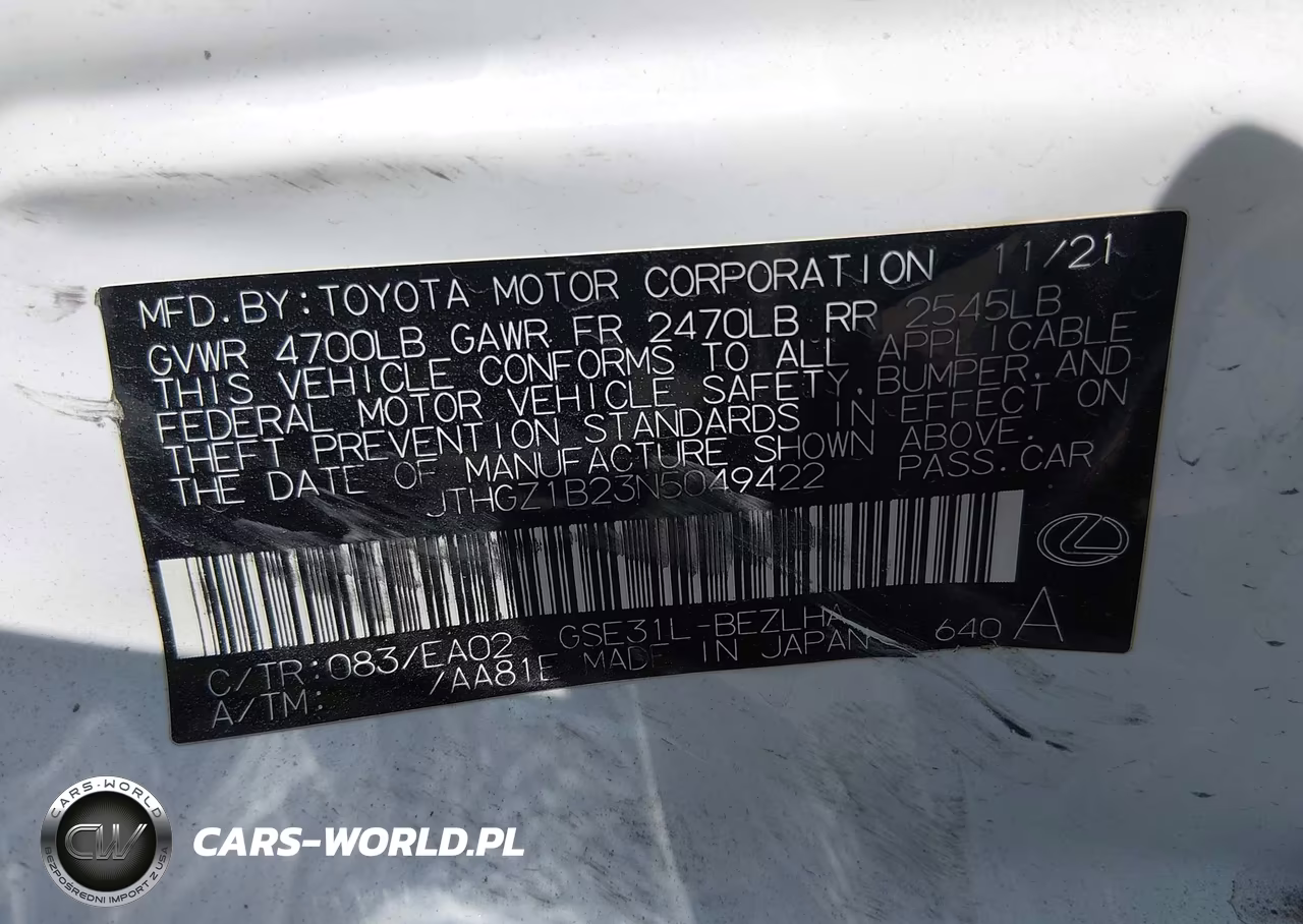 2022 Lexus Is 350 F Sport VIN:JTHGZ1B23N5049422 - 9