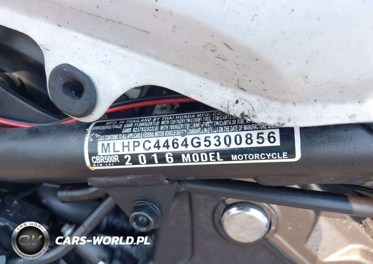 2016 Honda Cbr500 R VIN:MLHPC4464G5300856 - 10