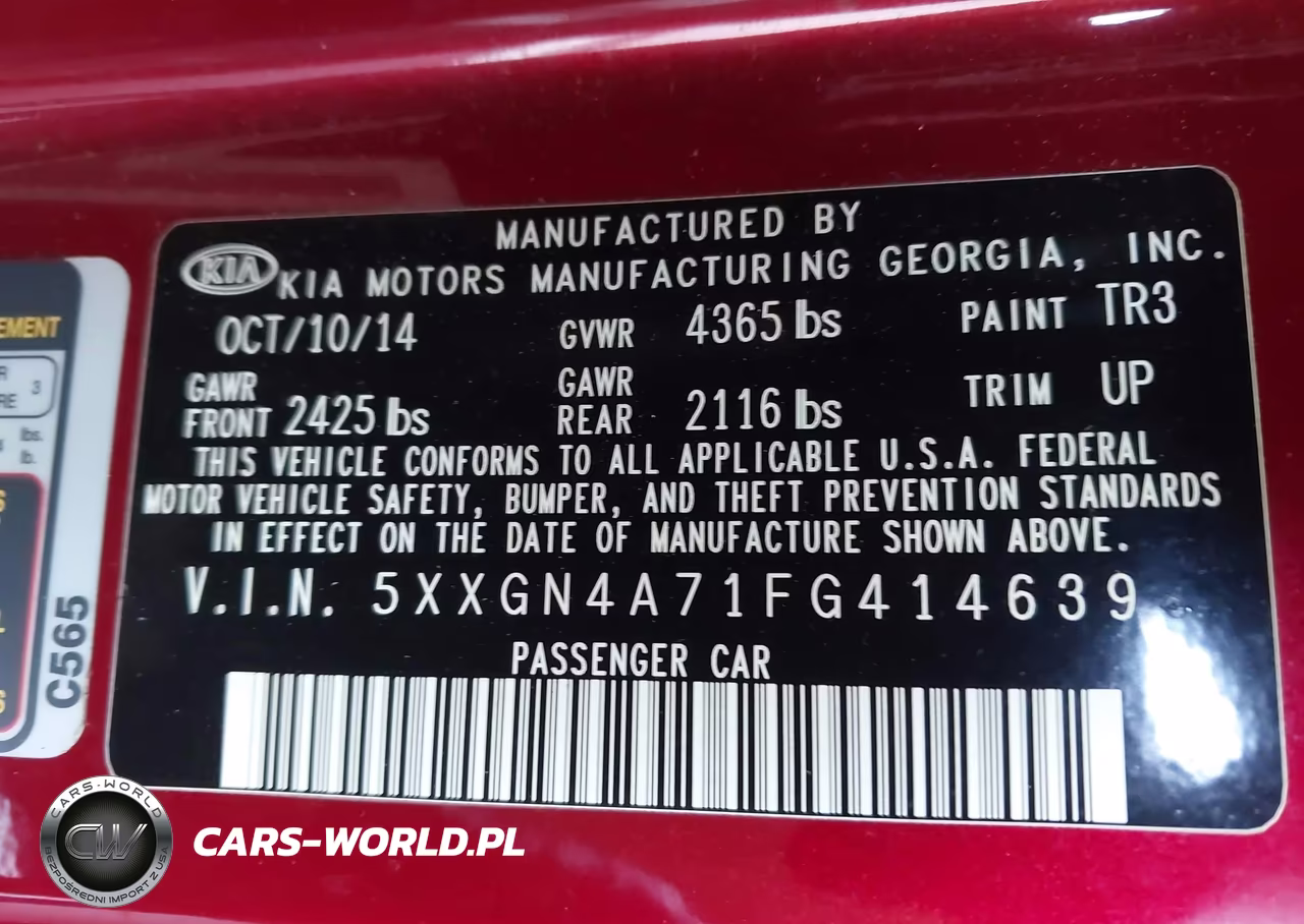 2015 Kia Optima Ex VIN:5XXGN4A71FG414639 - 9