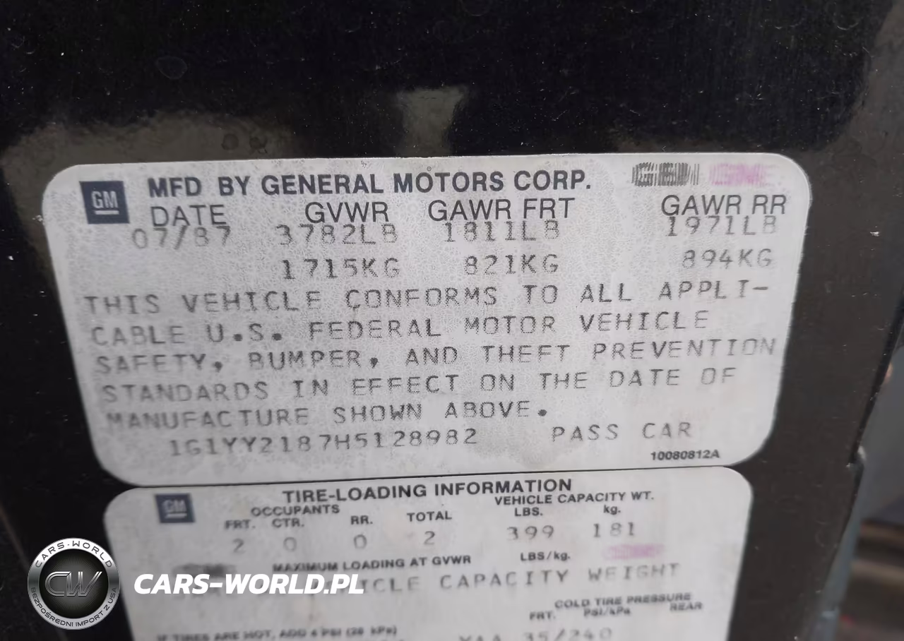 1987 Chevrolet Corvette VIN:1G1YY2187H5128982 - 9