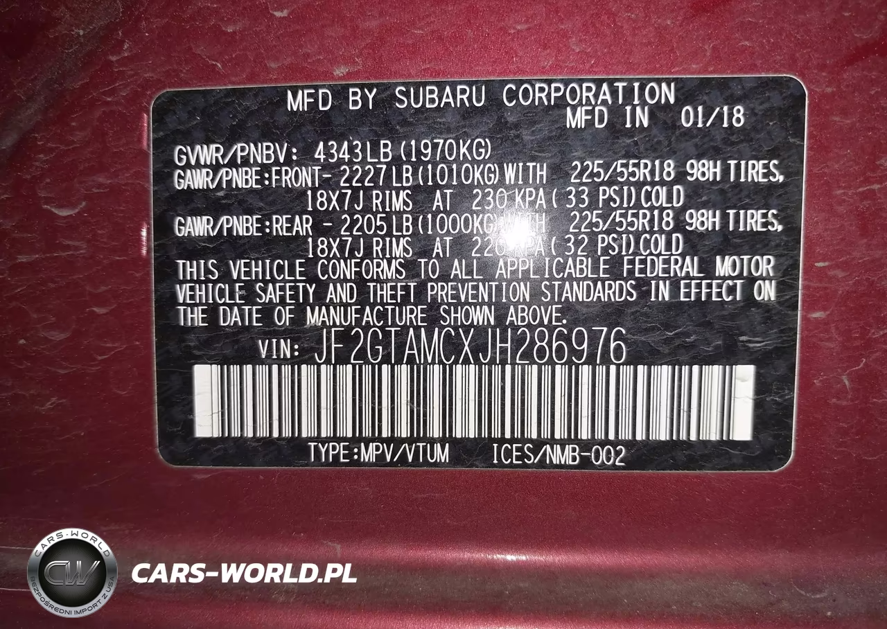2018 Subaru Crosstrek 2.0I Limited VIN:JF2GTAMCXJH286976 - 9