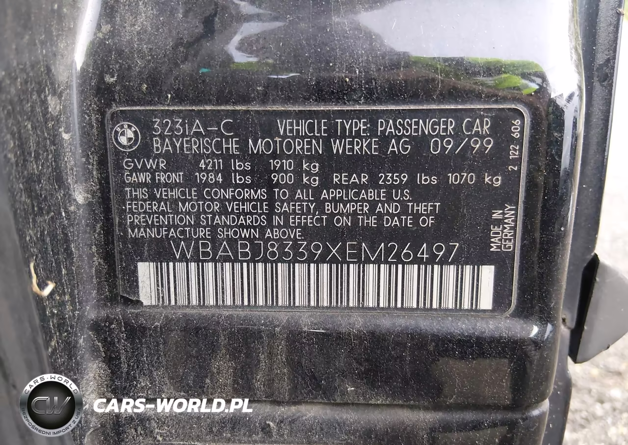 1999 BMW 323Ic VIN:WBABJ8339XEM26497 - 9