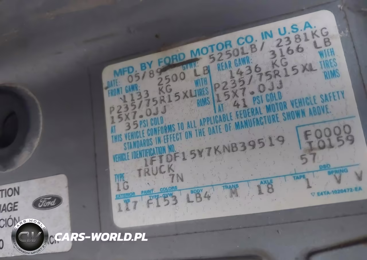 1989 Ford F150 VIN:1FTDF15Y7KNB39519 - 9