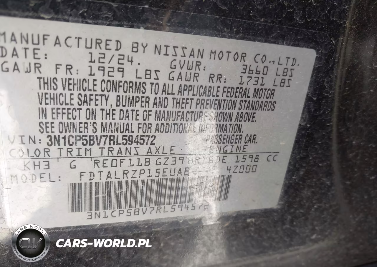 2024 Nissan Kicks S Xtronic Cvt VIN:3N1CP5BV7RL594572 - 9